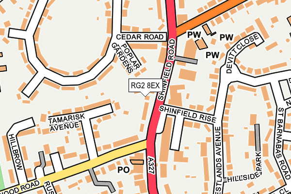 RG2 8EX map - OS OpenMap – Local (Ordnance Survey)