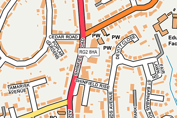 RG2 8HA map - OS OpenMap – Local (Ordnance Survey)