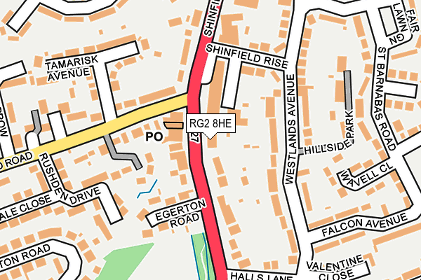 RG2 8HE map - OS OpenMap – Local (Ordnance Survey)