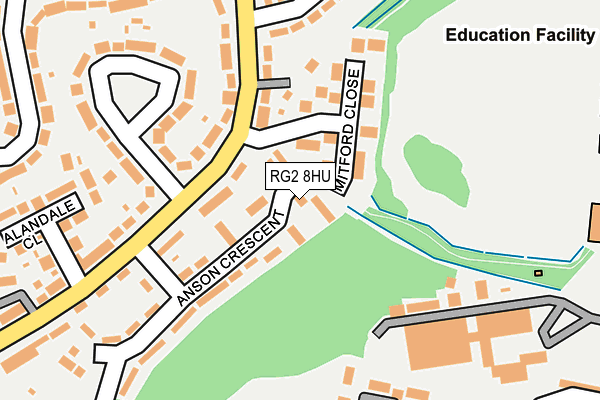RG2 8HU map - OS OpenMap – Local (Ordnance Survey)