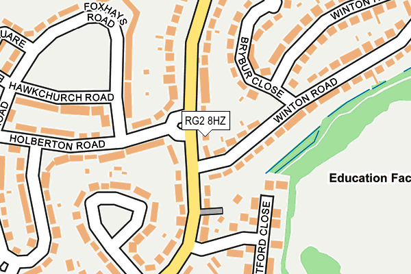 RG2 8HZ map - OS OpenMap – Local (Ordnance Survey)