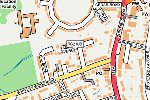 RG2 8JB map - OS OpenMap – Local (Ordnance Survey)