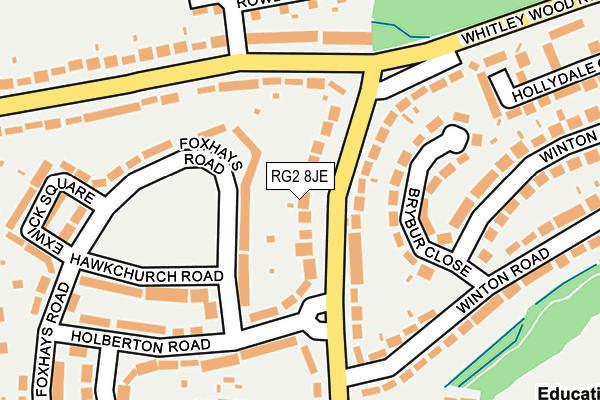 RG2 8JE map - OS OpenMap – Local (Ordnance Survey)