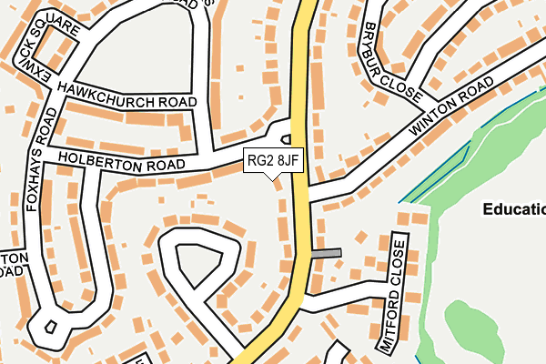 RG2 8JF map - OS OpenMap – Local (Ordnance Survey)