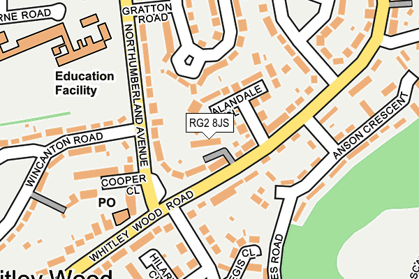 RG2 8JS map - OS OpenMap – Local (Ordnance Survey)