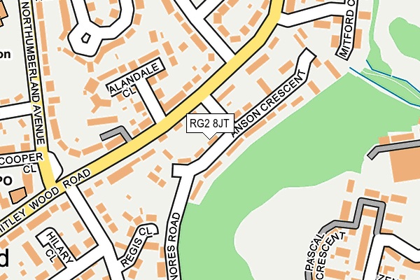 RG2 8JT map - OS OpenMap – Local (Ordnance Survey)
