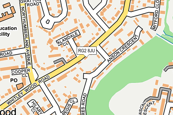 RG2 8JU map - OS OpenMap – Local (Ordnance Survey)