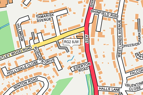 RG2 8JW map - OS OpenMap – Local (Ordnance Survey)