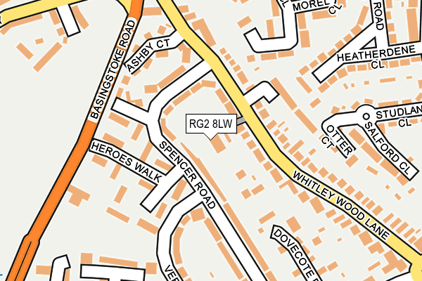 RG2 8LW map - OS OpenMap – Local (Ordnance Survey)