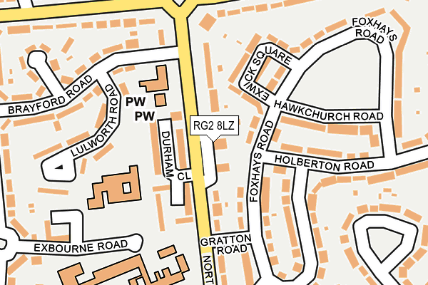 RG2 8LZ map - OS OpenMap – Local (Ordnance Survey)