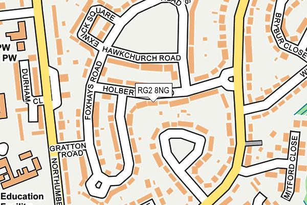 RG2 8NG map - OS OpenMap – Local (Ordnance Survey)