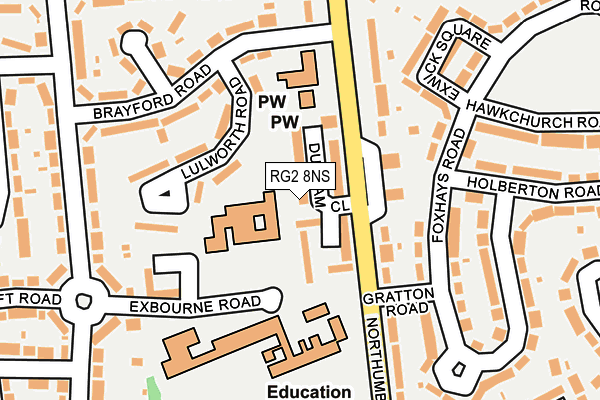 RG2 8NS map - OS OpenMap – Local (Ordnance Survey)