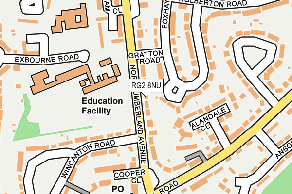 RG2 8NU map - OS OpenMap – Local (Ordnance Survey)