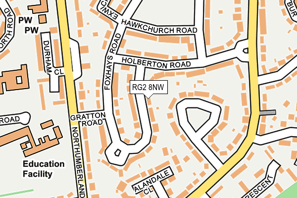 RG2 8NW map - OS OpenMap – Local (Ordnance Survey)