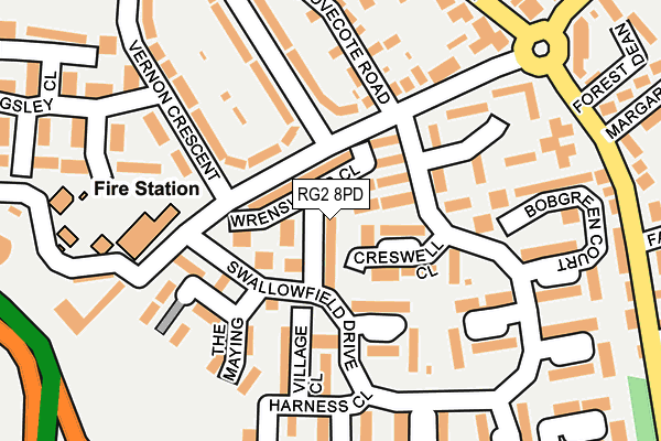 RG2 8PD map - OS OpenMap – Local (Ordnance Survey)