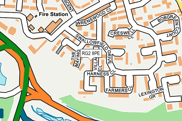 RG2 8PE map - OS OpenMap – Local (Ordnance Survey)