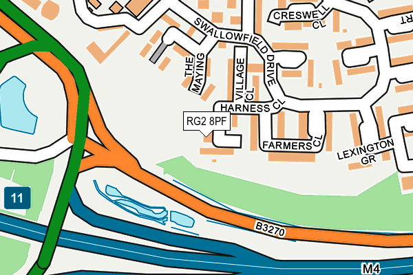 RG2 8PF map - OS OpenMap – Local (Ordnance Survey)