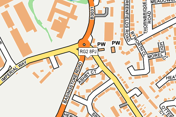 RG2 8PJ map - OS OpenMap – Local (Ordnance Survey)