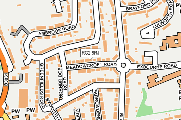 RG2 8RJ map - OS OpenMap – Local (Ordnance Survey)