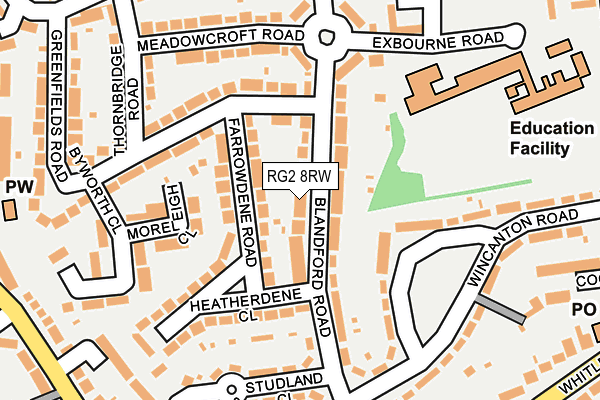 RG2 8RW map - OS OpenMap – Local (Ordnance Survey)