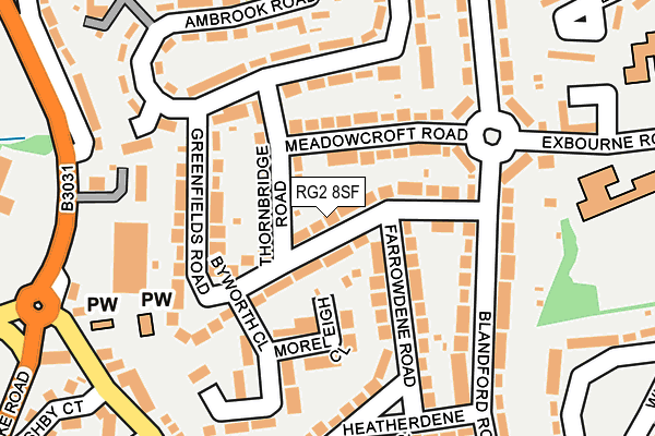 RG2 8SF map - OS OpenMap – Local (Ordnance Survey)