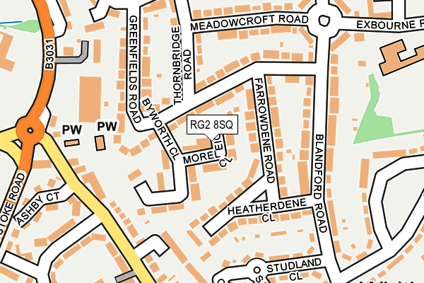 RG2 8SQ map - OS OpenMap – Local (Ordnance Survey)