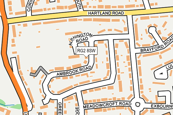 RG2 8SW map - OS OpenMap – Local (Ordnance Survey)
