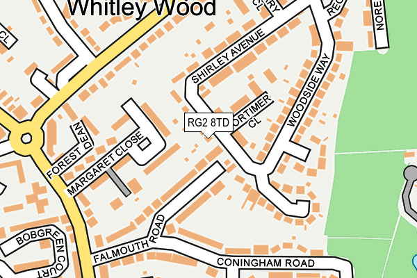 RG2 8TD map - OS OpenMap – Local (Ordnance Survey)