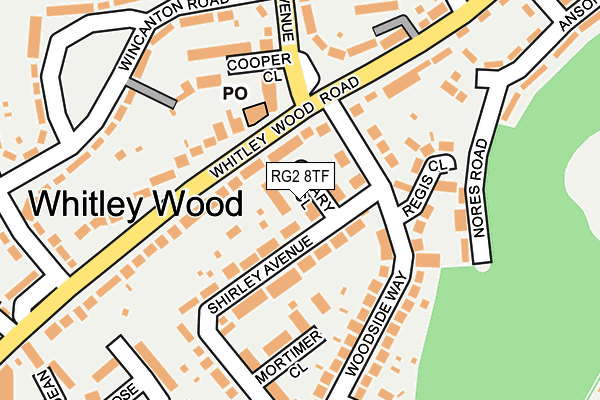 RG2 8TF map - OS OpenMap – Local (Ordnance Survey)