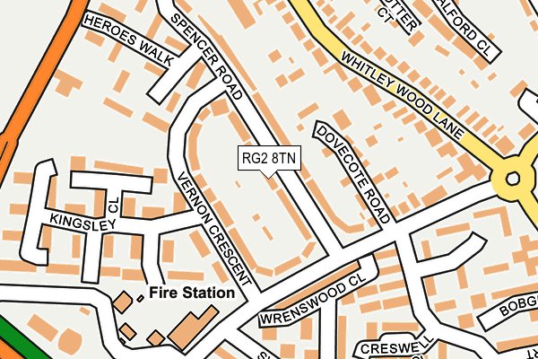 RG2 8TN map - OS OpenMap – Local (Ordnance Survey)
