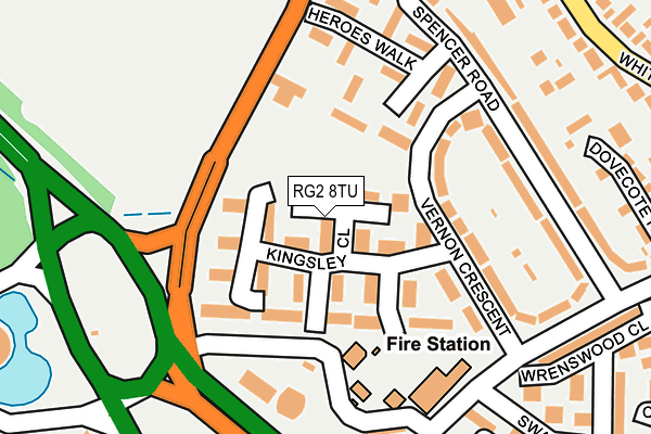 RG2 8TU map - OS OpenMap – Local (Ordnance Survey)