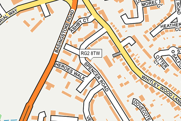 RG2 8TW map - OS OpenMap – Local (Ordnance Survey)