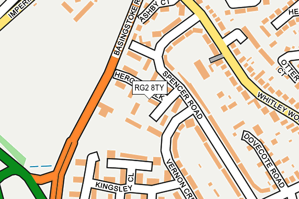 RG2 8TY map - OS OpenMap – Local (Ordnance Survey)