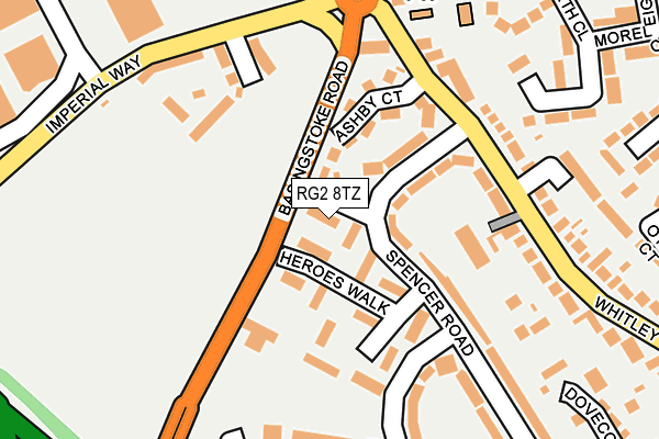 RG2 8TZ map - OS OpenMap – Local (Ordnance Survey)