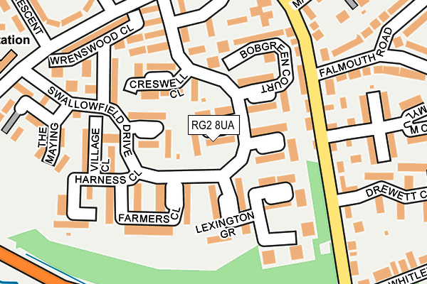 RG2 8UA map - OS OpenMap – Local (Ordnance Survey)