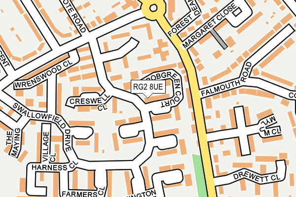 RG2 8UE map - OS OpenMap – Local (Ordnance Survey)