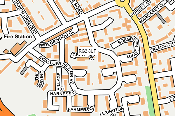 RG2 8UF map - OS OpenMap – Local (Ordnance Survey)