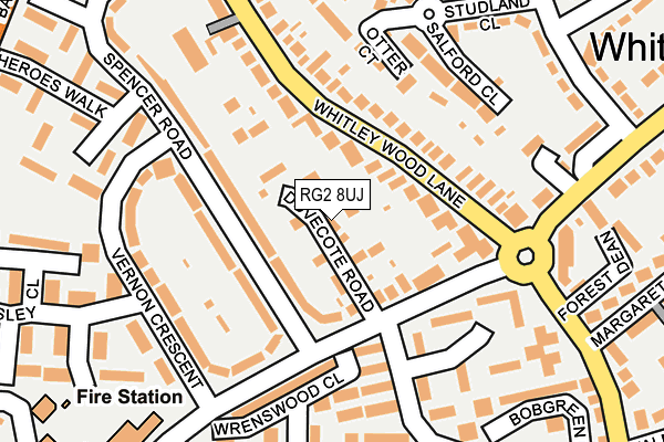 RG2 8UJ map - OS OpenMap – Local (Ordnance Survey)