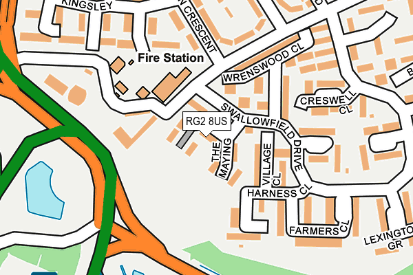 RG2 8US map - OS OpenMap – Local (Ordnance Survey)