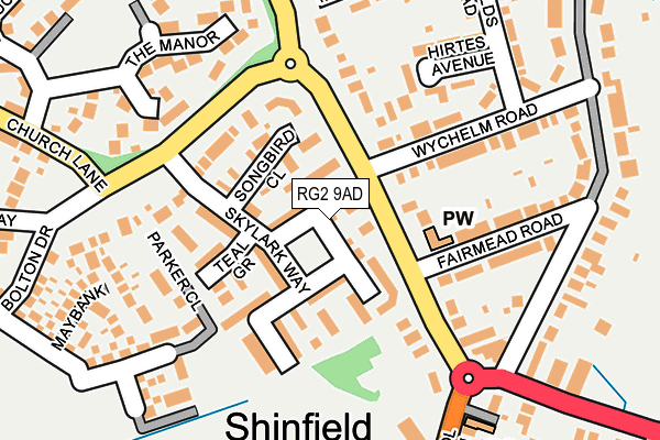 RG2 9AD map - OS OpenMap – Local (Ordnance Survey)