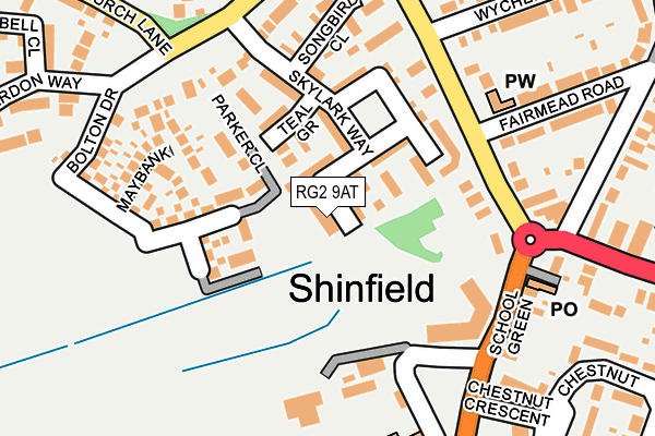 RG2 9AT map - OS OpenMap – Local (Ordnance Survey)