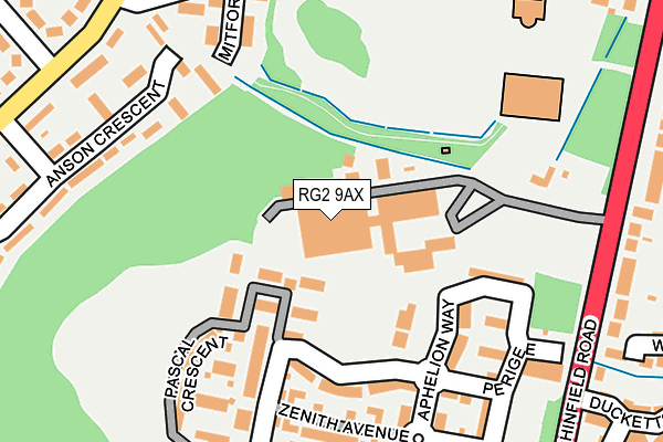 RG2 9AX map - OS OpenMap – Local (Ordnance Survey)