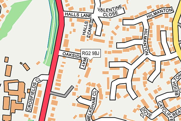 RG2 9BJ map - OS OpenMap – Local (Ordnance Survey)