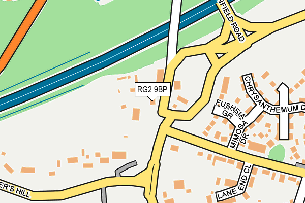 RG2 9BP map - OS OpenMap – Local (Ordnance Survey)