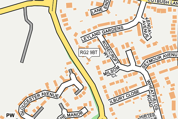 RG2 9BT map - OS OpenMap – Local (Ordnance Survey)