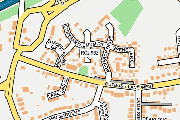 RG2 9BZ map - OS OpenMap – Local (Ordnance Survey)