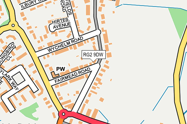 RG2 9DW map - OS OpenMap – Local (Ordnance Survey)