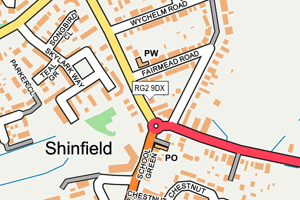 RG2 9DX map - OS OpenMap – Local (Ordnance Survey)