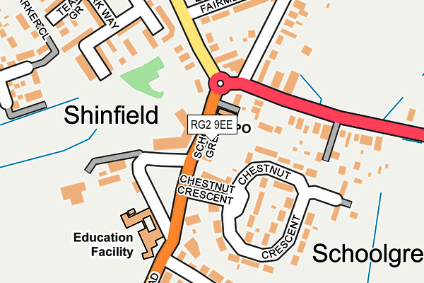 RG2 9EE map - OS OpenMap – Local (Ordnance Survey)