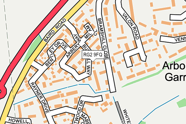 RG2 9FQ map - OS OpenMap – Local (Ordnance Survey)